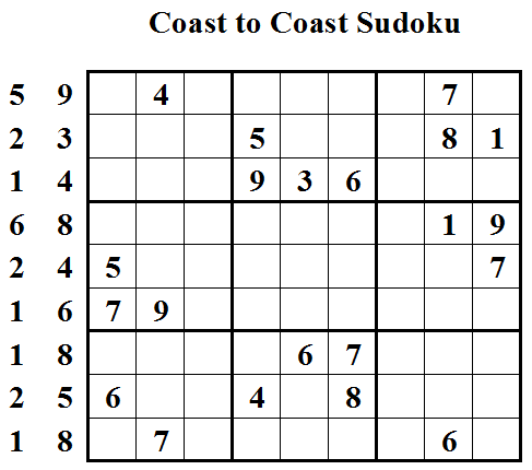 Coast to Coast Sudoku (Daily League #4)