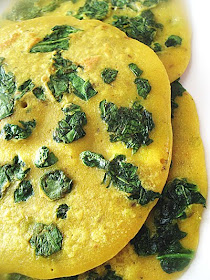 besan spinach crepes Indian