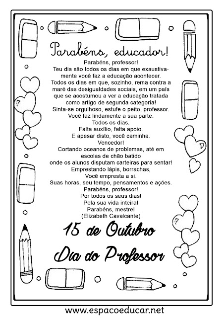 mensagens para o dia dos professores para imprimir espaÇo educar