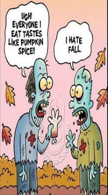 pumpkin spice comic, pumpkin spice hate, pumpkin spice love, pumpkin spice gross, zombies and pumpkin spice, zombies fall