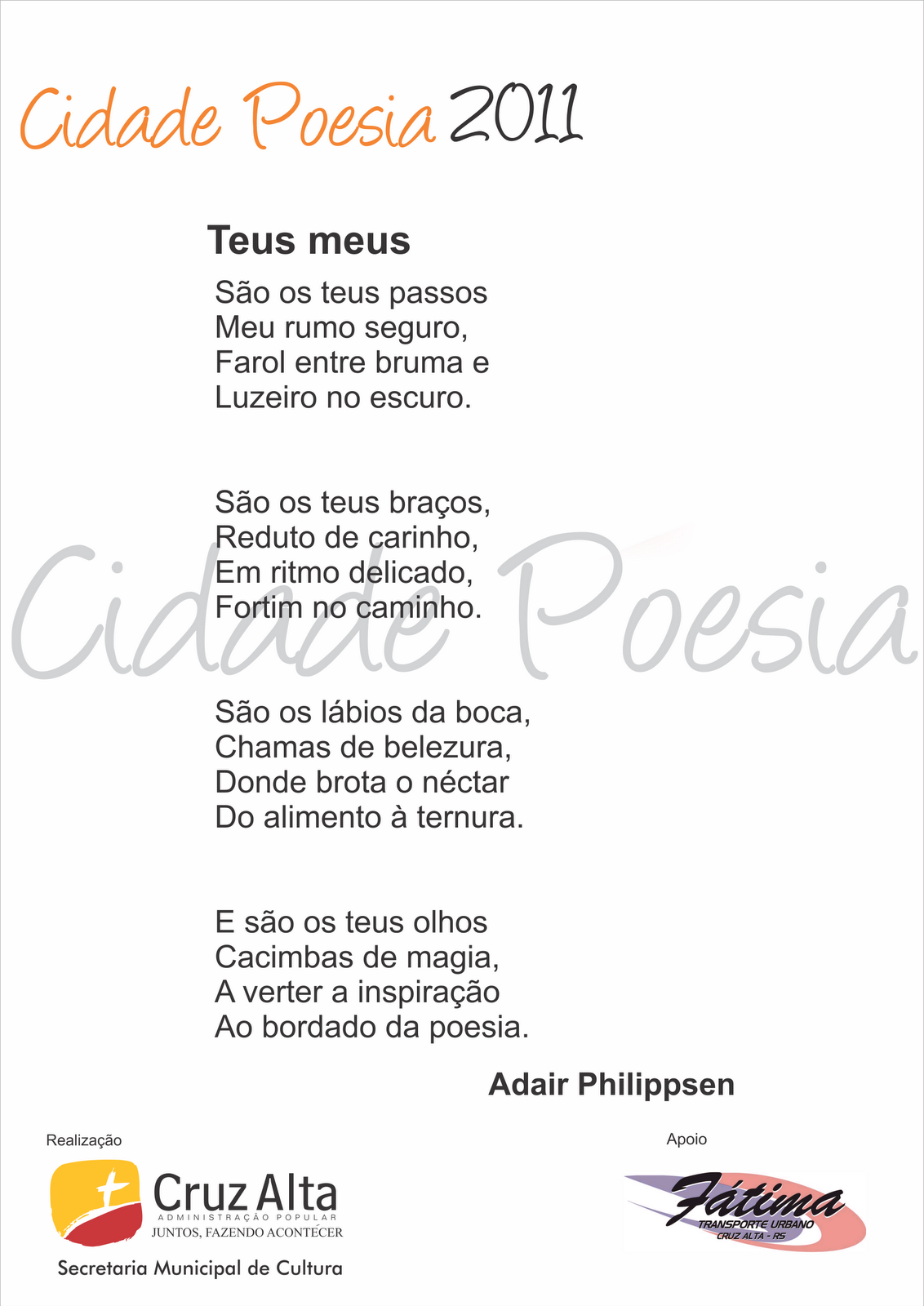 Cultura Cruz Alta Vencedores do Cidade Poesia 2011