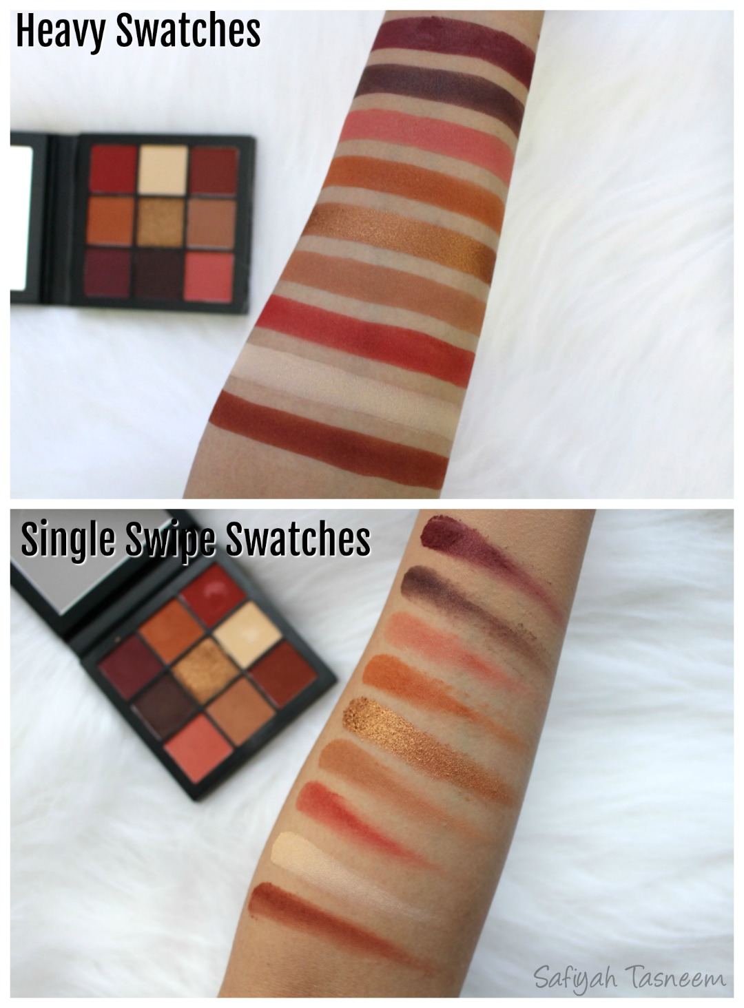 SAFIYAH TASNEEM Sunday Swatches Huda Beauty Obsessions Palette Review