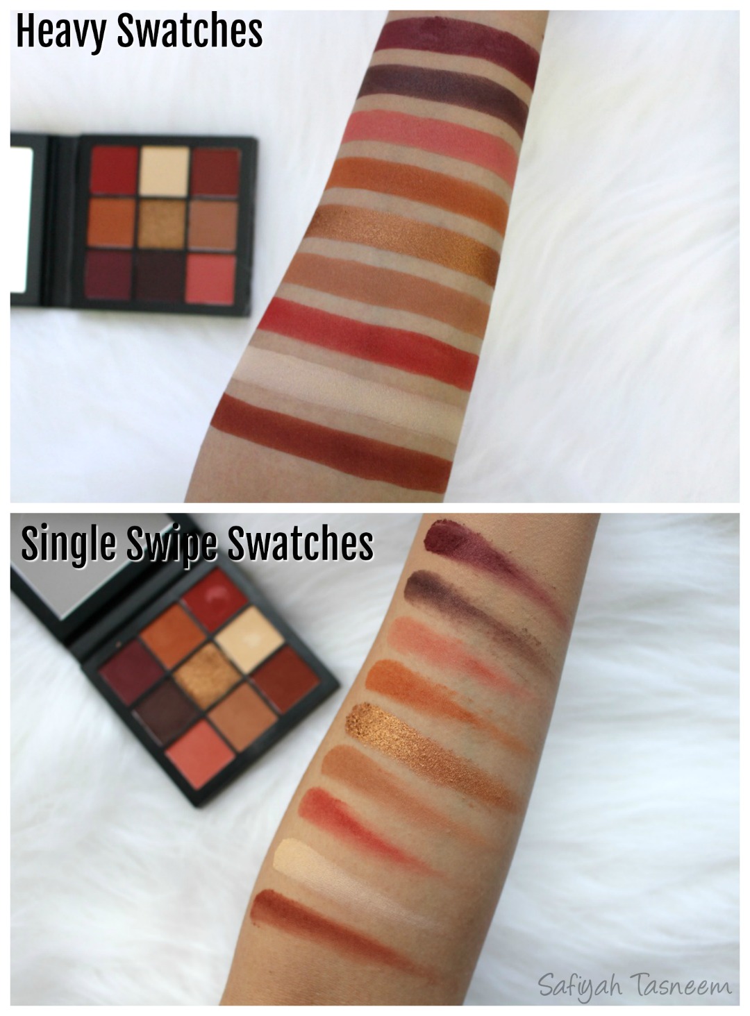 Safiyah Tasneem Sunday Swatches Huda Beauty Obsessions Palette Review