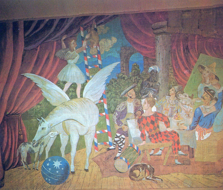 PICASSO, Pablo. Detalhe da cortina de cena para o balé Parada [Parade] (Paris, 1917).