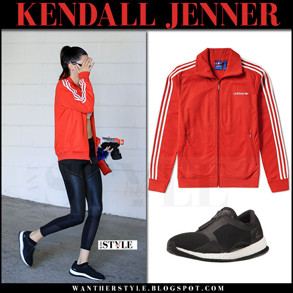 kendall jenner orange adidas jacket