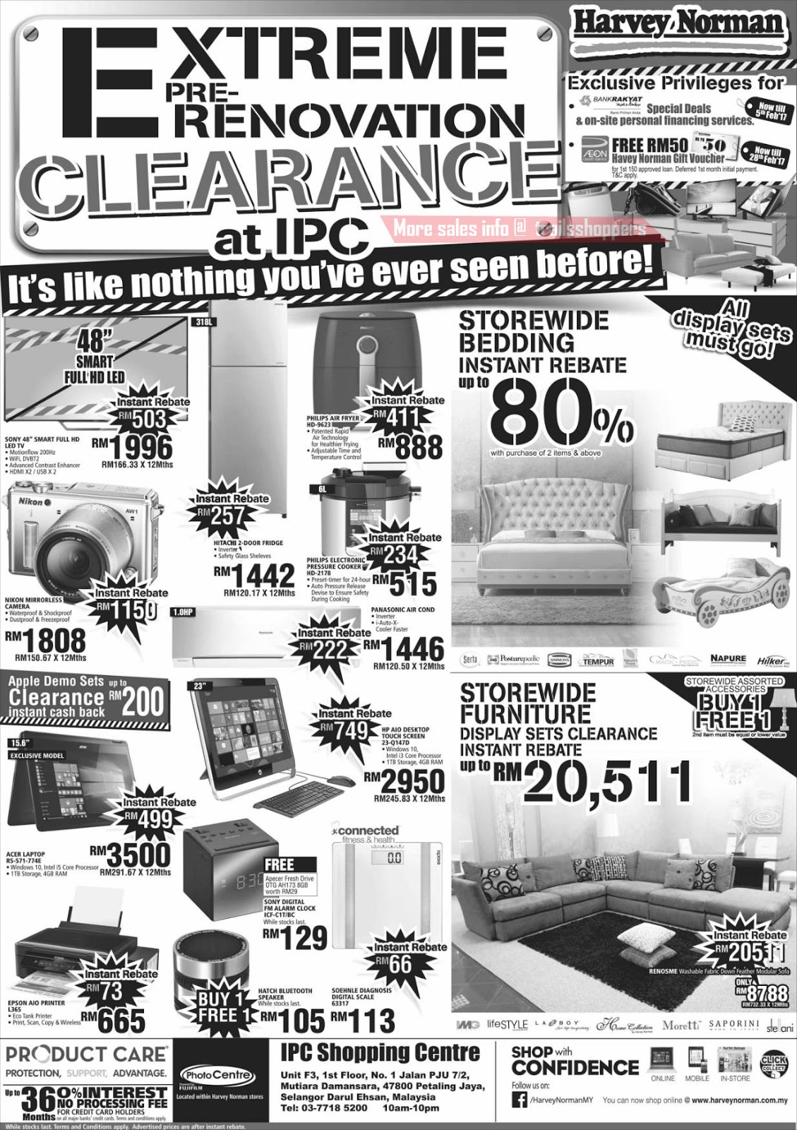 Harvey Norman Extreme PreRenovation Clearance Sale 8 FEB 2017