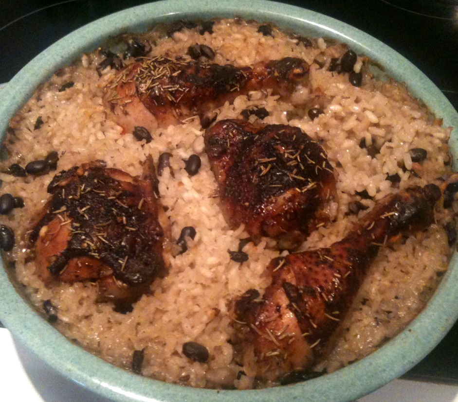 Sal's Kitchen Baked Jerk Chicken with Rice and Beans