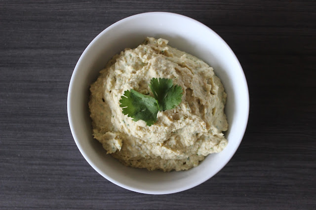 Homemade Cilantro-Jalapeno Hummus | A Hoppy Medium