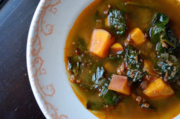 Mexican Chorizo, Sweet Potato & Spinach Soup - Always ... Mexican Chorizo, Sweet Potato & Spinach Soup - Always ...