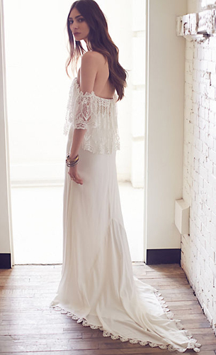 Free People catálogo 2016 traje de novia falta y top traje de novia Free People 2016 falda top