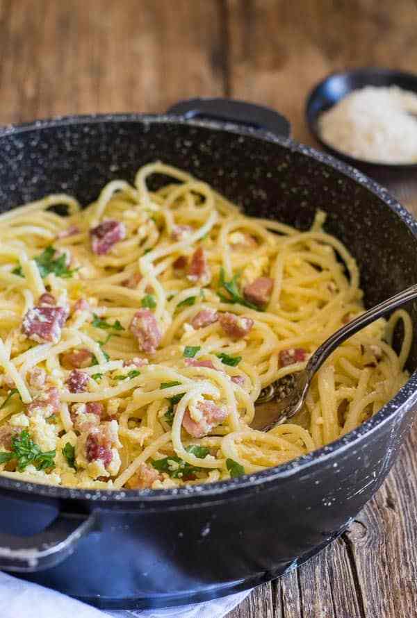 Classic Carbonara Pancetta and Egg Pasta Recipe
