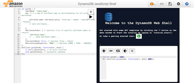 AWS Local DynamoDB Javascript Shell in Browser