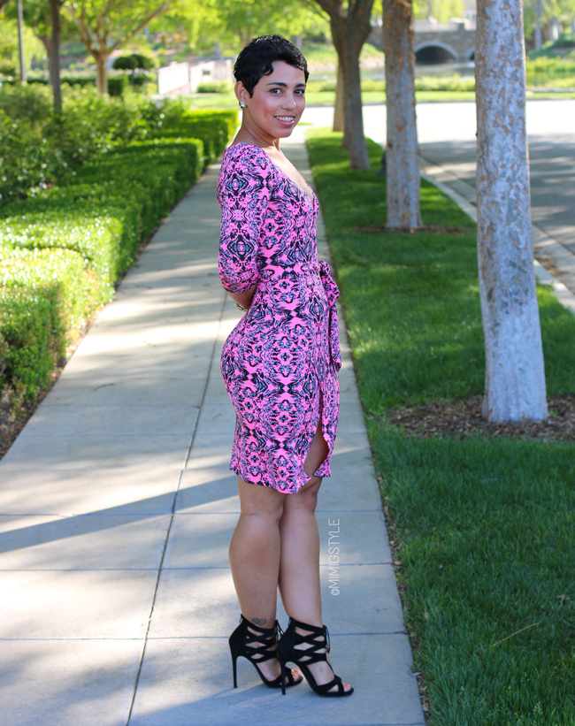 Fashion, Lifestyle, and DIY: DIY Neon Pink Wrap Dress + Steve Madden Heels