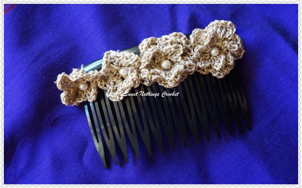 Sweet Nothings Crochet EXQUISITE FLORAL HAIR COMB 1 The simple