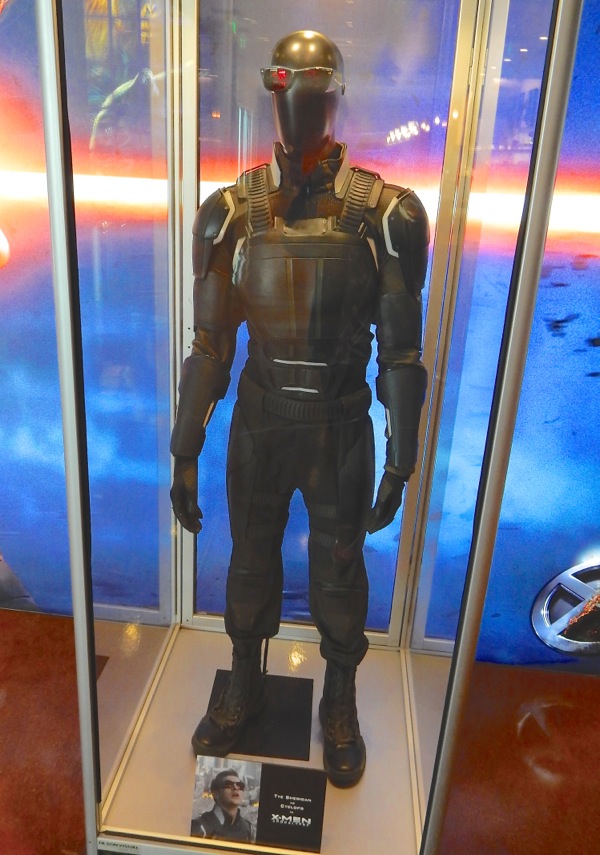 Hollywood Movie Costumes and Props XMen Apocalypse Cyclops movie costume on display