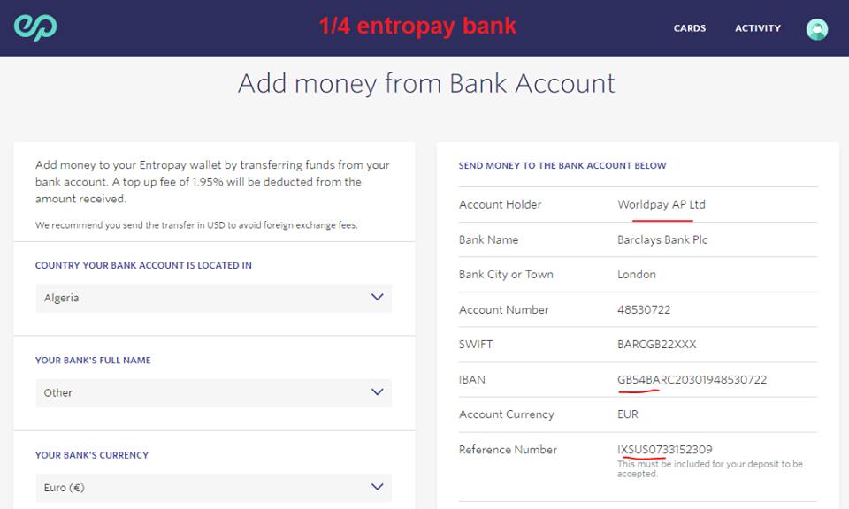 شرح طريقة تعبئة بطاقة Entropay لتفعيل بايبال و عمل حملات إعلانية فيس بوك Visa Card شرح طريقة تعبئة بطاقة Entropay لتفعيل بايبال و عمل حملات إعلانية فيس بوك Visa Card