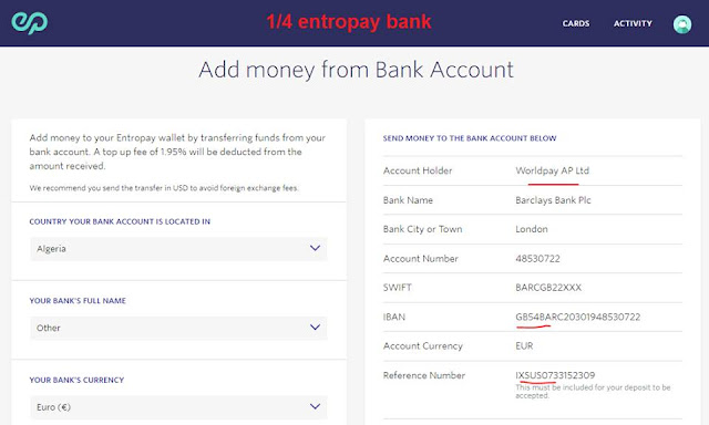 شرح طريقة تعبئة بطاقة Entropay لتفعيل بايبال و عمل حملات إعلانية فيس بوك Visa Card شرح طريقة تعبئة بطاقة Entropay لتفعيل بايبال و عمل حملات إعلانية فيس بوك Visa Card
