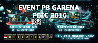Event PB Garena Indonesia Terbaru PBIC 2016