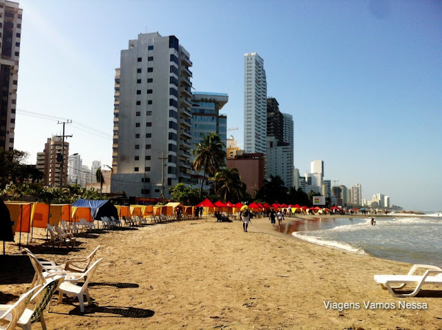  Praia do bairro Bocagrande em Cartagena