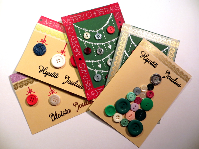 Handmade Christmas Cards with Buttons