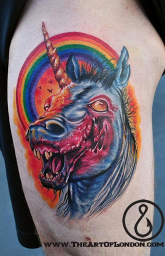 Zombie rush afeta unicornios no unicornio tatuagens