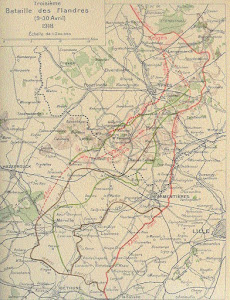 Carte bataille de la Lys d'avril 1918