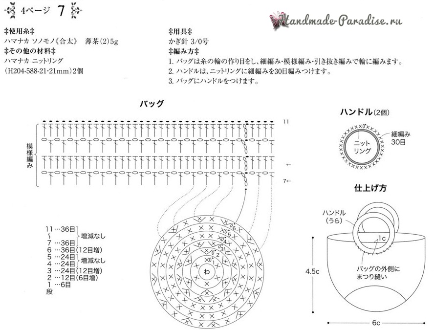 Схема вязания сумочки для куклы (4)