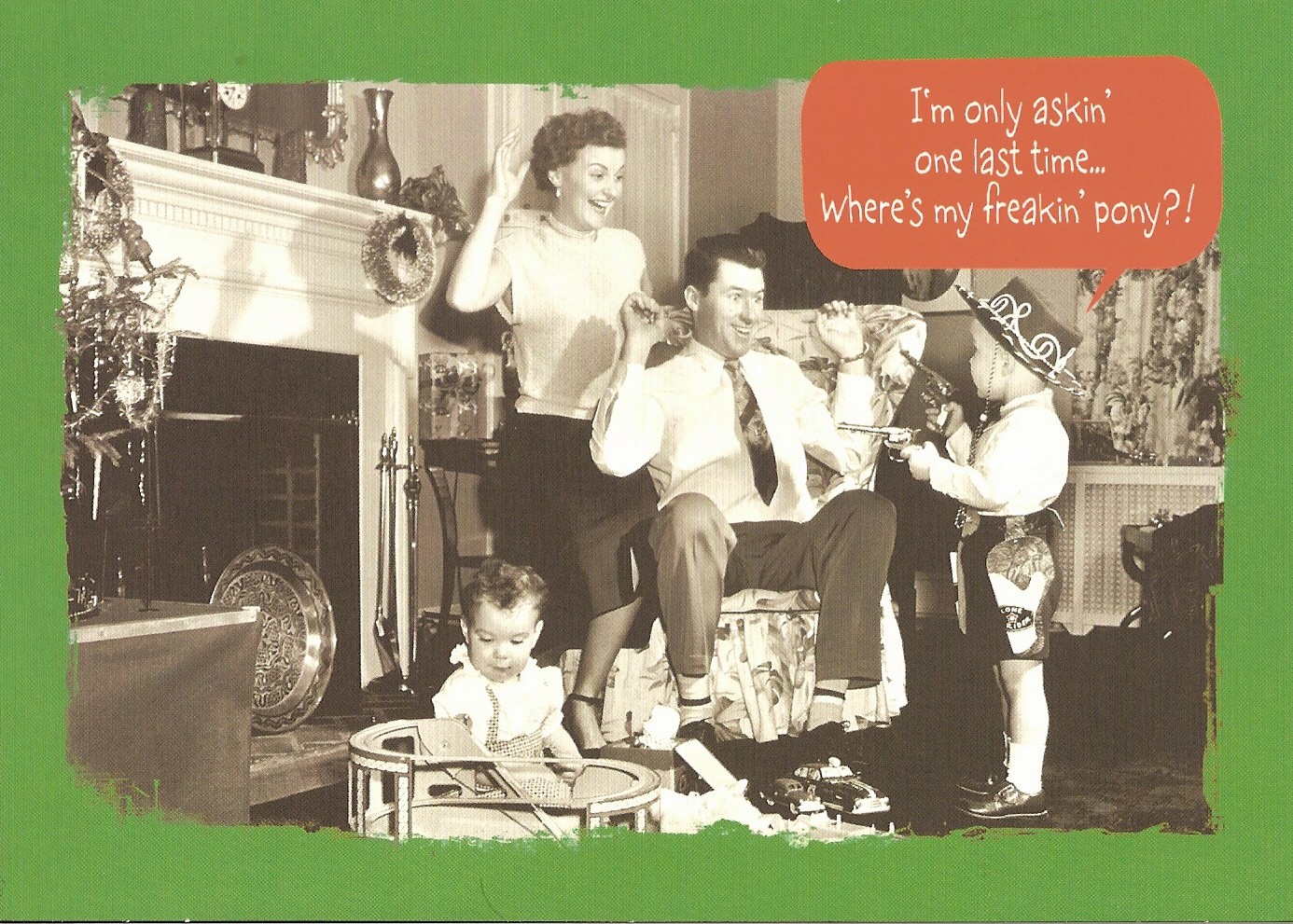 The Happy Holiday Girl Retro Inspired Christmas card