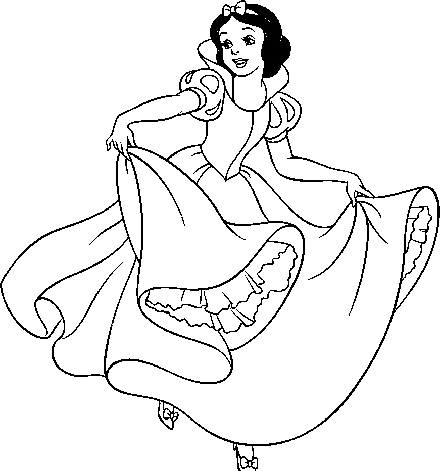 Gambar 13 Mewarnai Gambar Putri Salju Kartun Baju Sketsa Princess