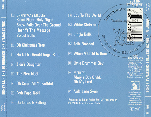 Billboard Music: Boney M : The 20 Greatest Christmas Songs (1986)