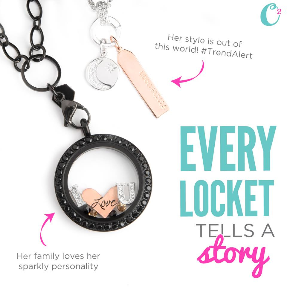 I Love You Black Crystal Origami Owl Living Locket available at StoriedCharms.com