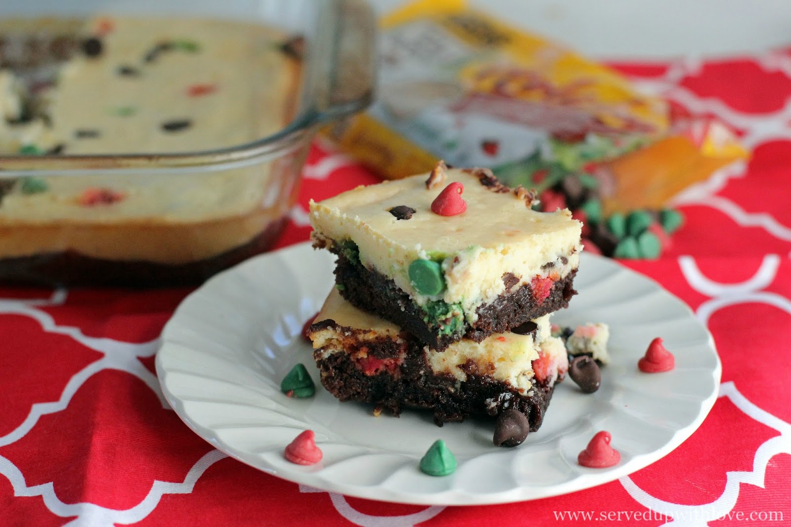 Brownie Chocolate Chip Cheesecake Bars Served Up With Love