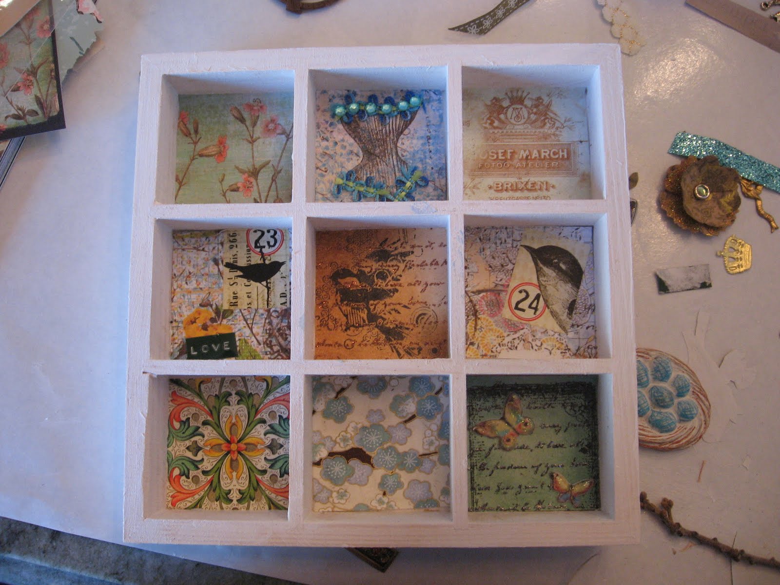 altered book studio..... Mini Shadow Box Play Date
