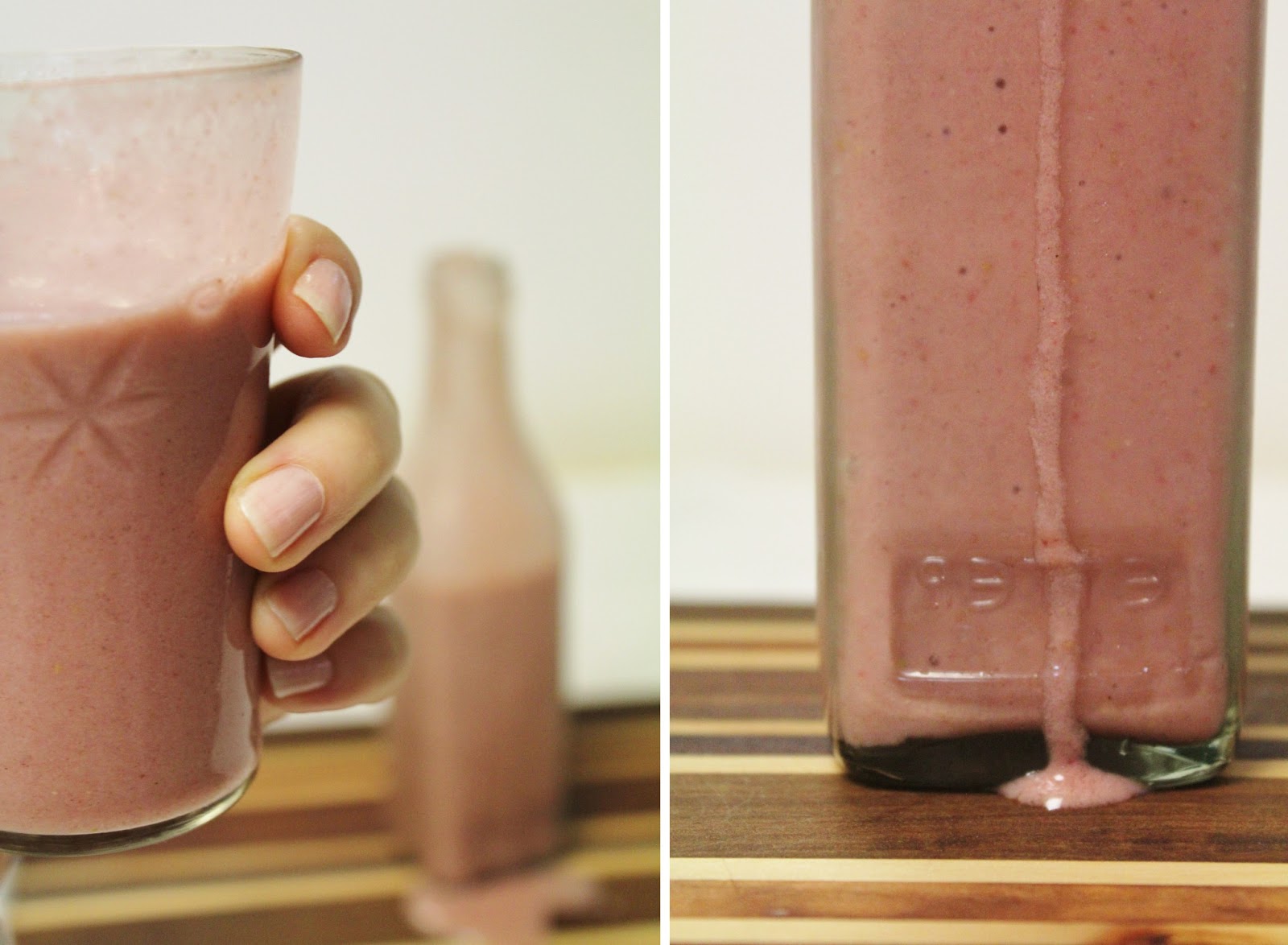 This Rawsome Vegan Life banana strawberry milkshake