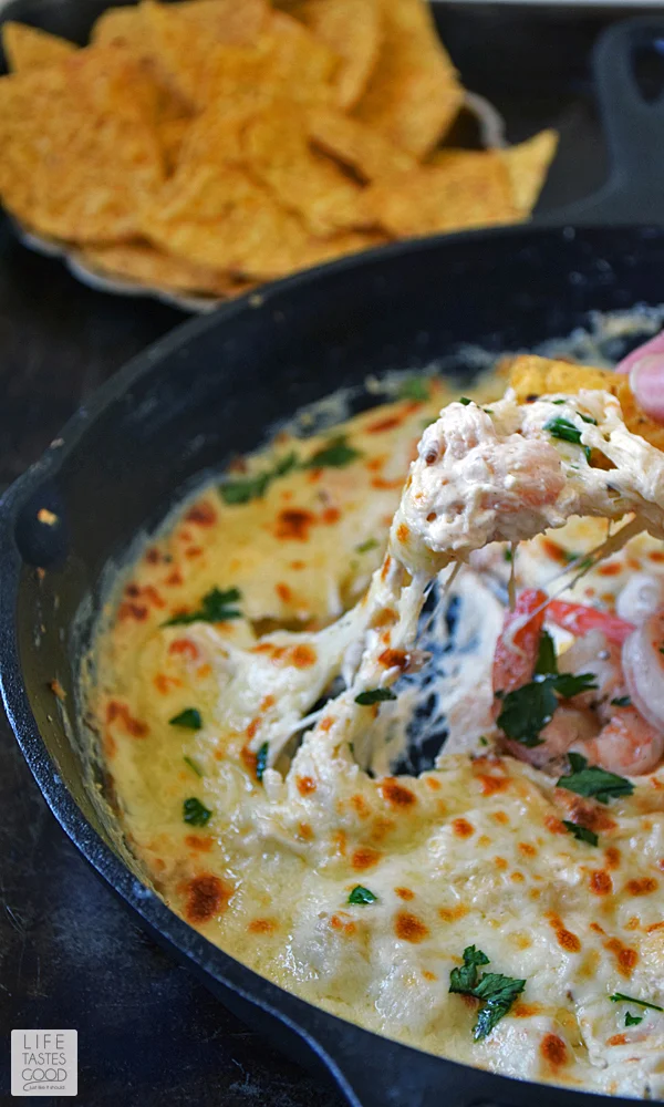 Skillet Shrimp Scampi Dip recipe with cream cheese is perfect for parties