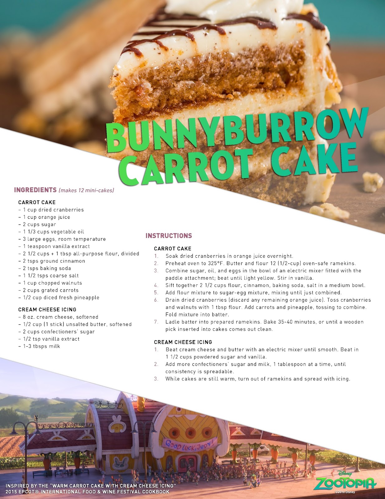 ZOOTOPIA Recipes and DVD Giveaway Ends 6/3