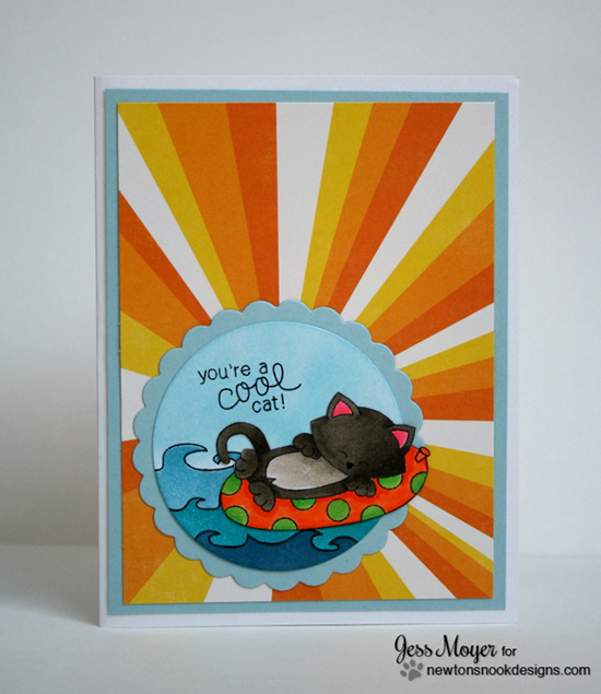 Kitty Beach Card by Jess Moyer for Newton's Nook Designs - Inky Paws Beach Challenge
