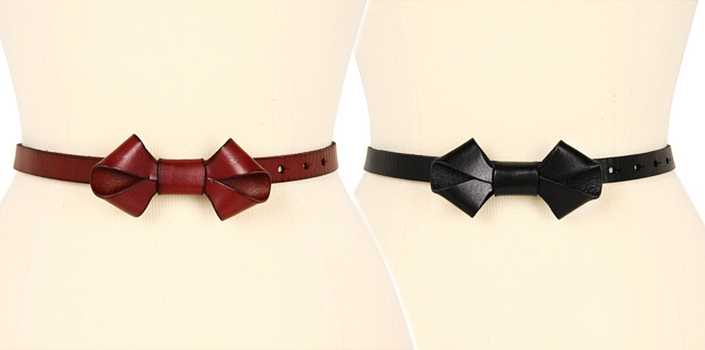 cute leather bow belt