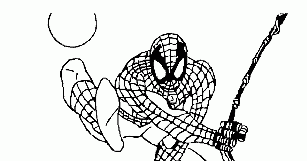 Mewarnai Gambar Spiderman Melompati Gedung - Contoh Anak PAUD