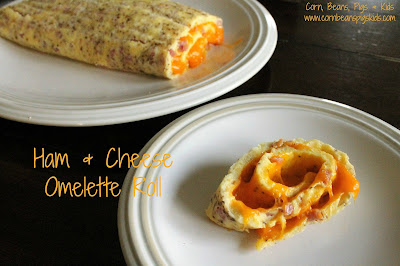 Ham & Cheese Omelette Roll #EasterRecipes