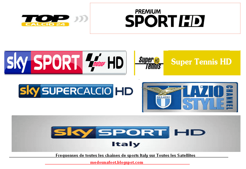 ترددات جميع القنوات الرياضية الايطالية على جميع الاقمار الصناعية All