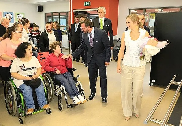 Hereditary Grand Duke Guillaume and Hereditary Grand Duchess Stéphanie of Luxembourg visited the Kräizbierg Foundation in Dudelange