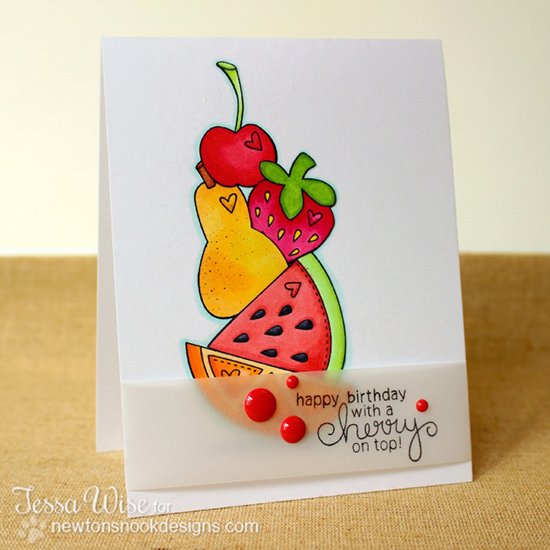 Fruit card by Tessa Wise | Sweet Summer Stamp Set | Newton's Nook Designs