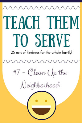 25 acts of service for the whole family!  Today's activity... cleaning up the neighborhood after trash day!