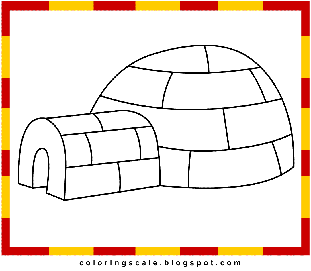 Coloring Pages Printable for kids: Igloo Coloring pages for kids