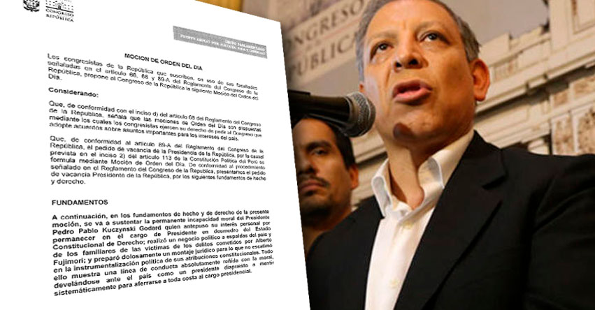 Congresistas de Frente Amplio presentan pedido de vacancia presidencial contra PPK Congresistas de Frente Amplio presentan pedido de vacancia presidencial contra PPK
