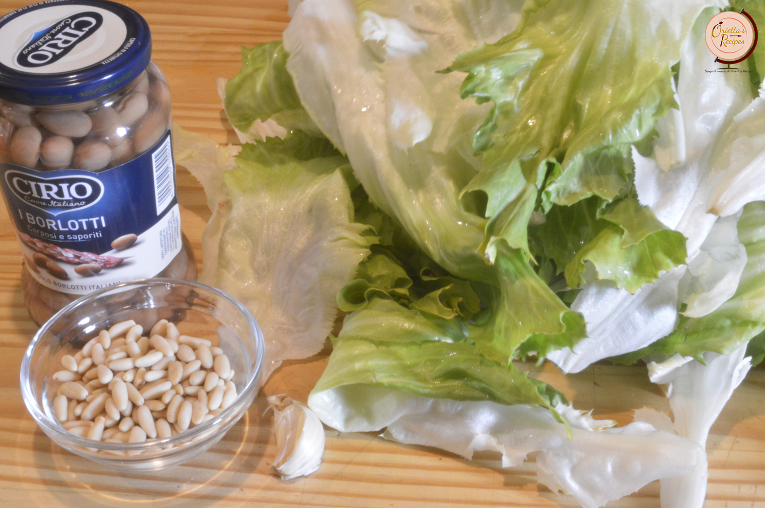 Orietta's Recipes Scarola ripassata con fagioli borlotti e pinoli tostati