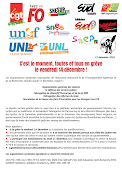 APPEL INTERSYNDICAL GREVE VENDREDI 14 DÉCEMBRE 2018