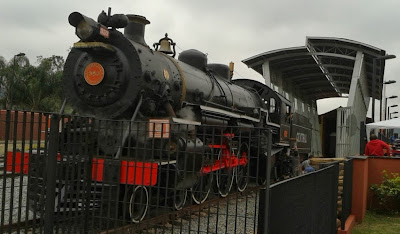 Locomotiva a vapor, a popular "Maria Fumaça" ém ótimo estado de restauração e conservação.