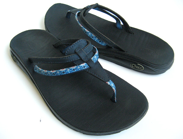 CoachShoes: CHACO BLUE LEATHER ECOTHREAD Z1 SANDALS WOMENS SIZE 9